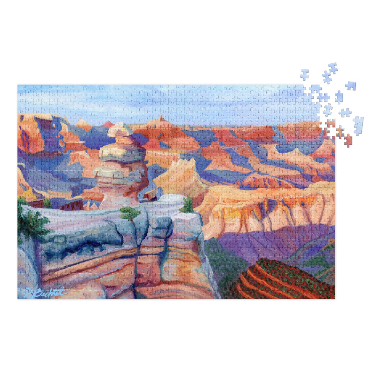 Jigsaw puzzle with "Canyon Heights" Print