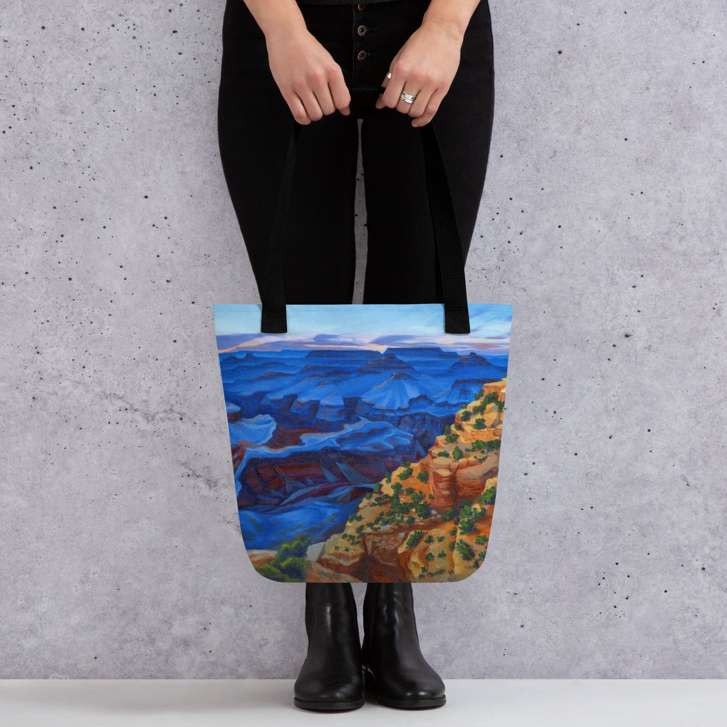 Tote bag with print of "Sapphire Rim"