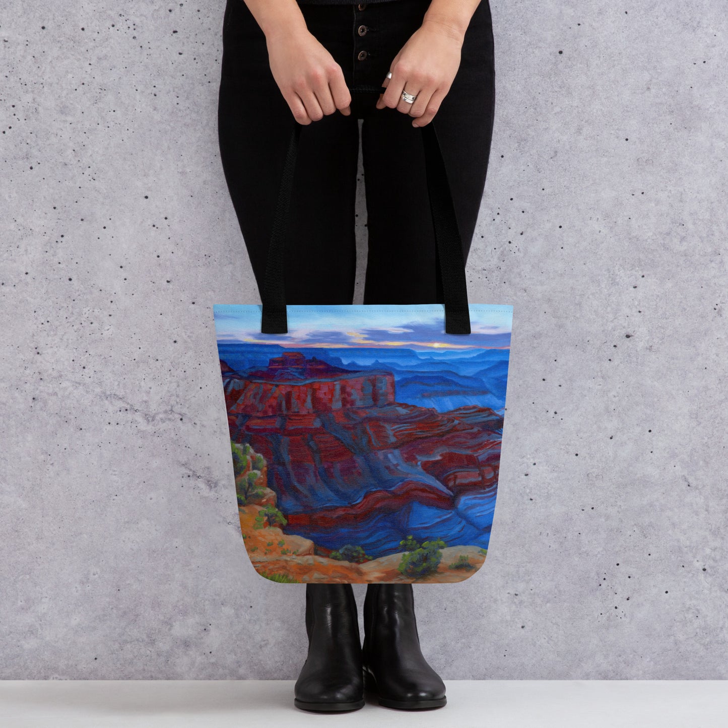 Tote bag with print of "Sapphire Rim"