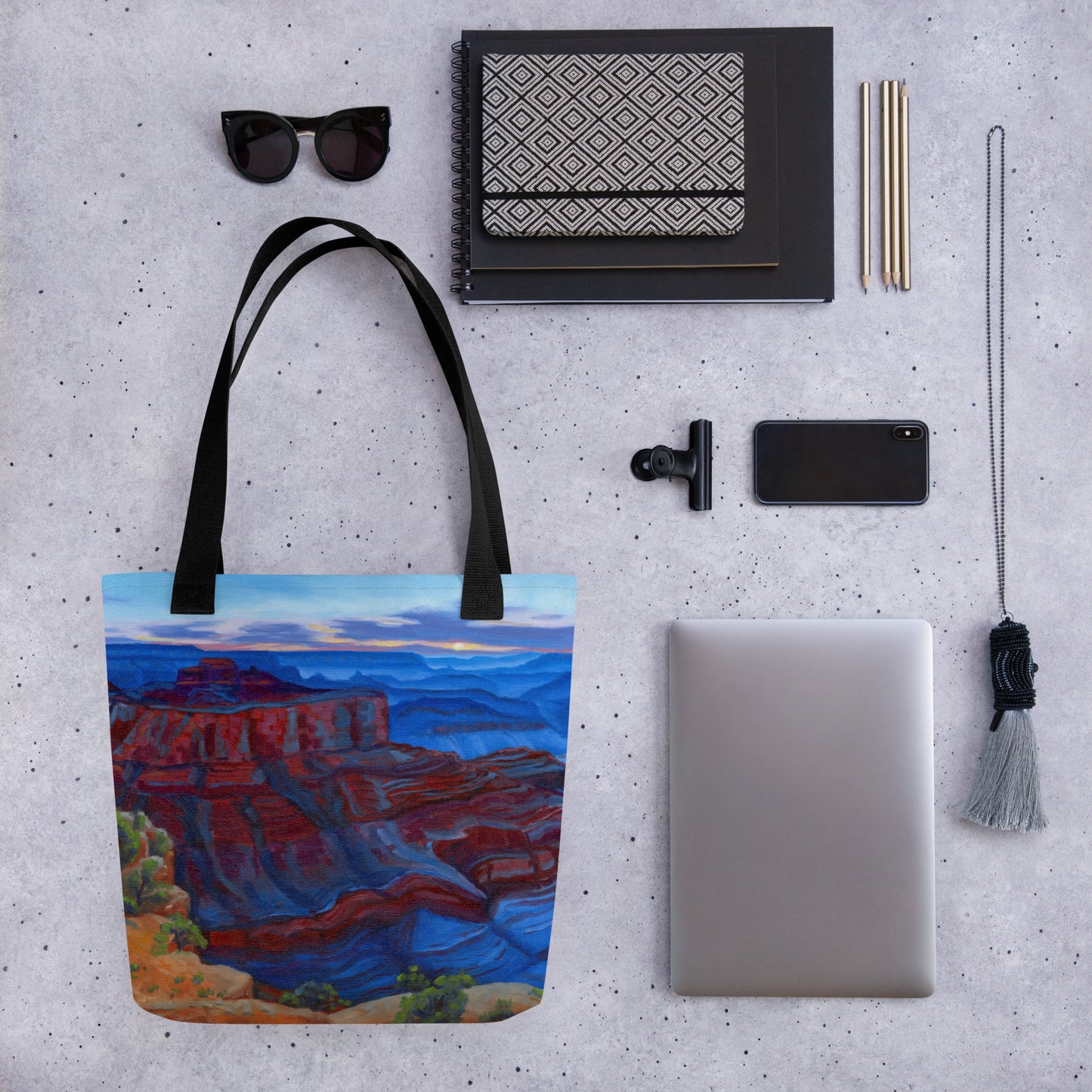 Tote bag with print of "Sapphire Rim"