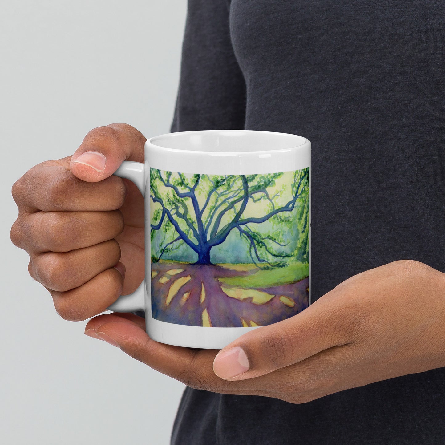 Mug printed with "Ancient Shadows"