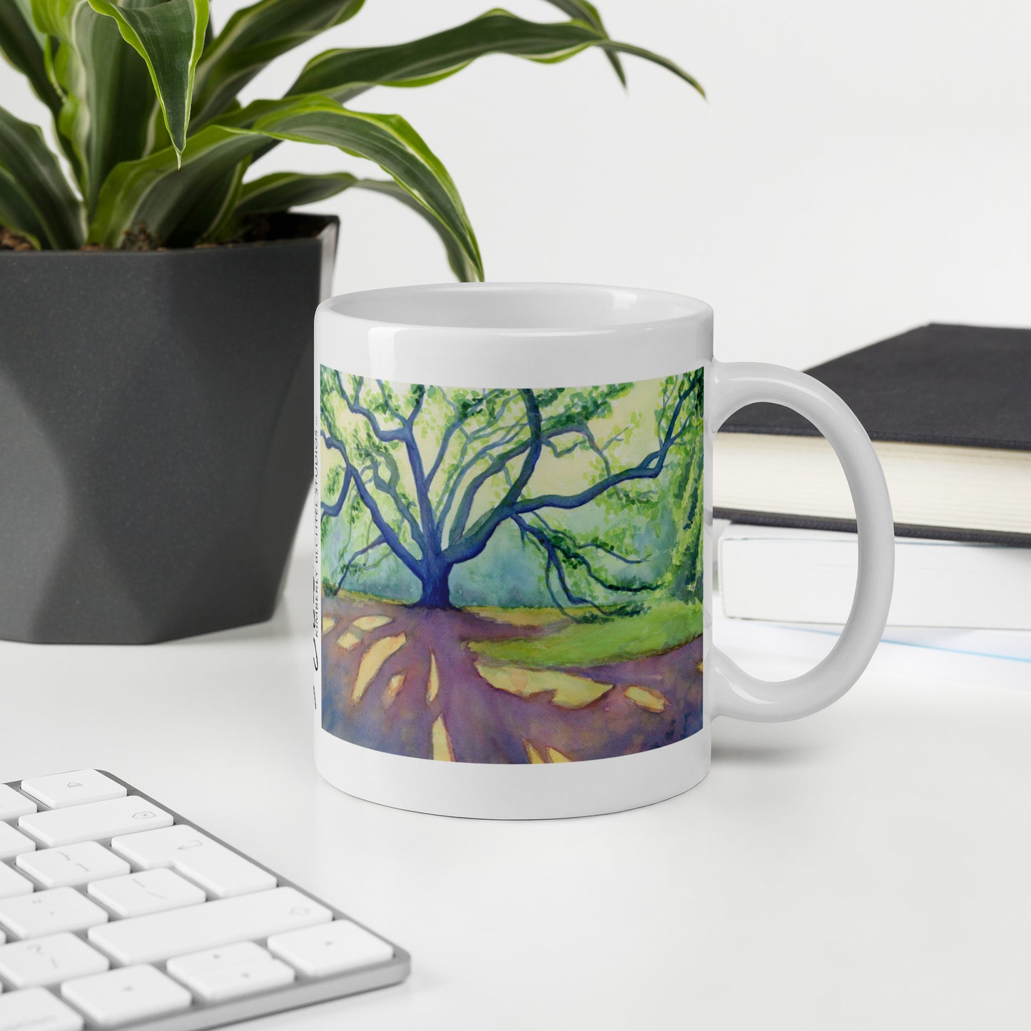 Mug printed with "Ancient Shadows"
